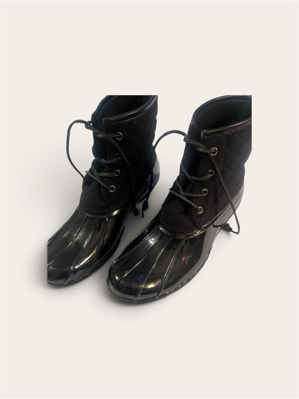 Ocean +Coast Treadwell and Women's Black Lace-Up Duck Boots Size 9